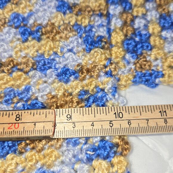 Hand Crochet Baby Sweater & Hat Set 9-12 Month Dog Buttons Poodle Hound Blue New - Picture 12 of 13